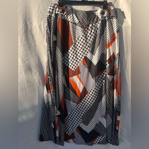 Robert Louis Dresses & Skirts - Robert Louis Geometric Black and Orange Maxi Skirt